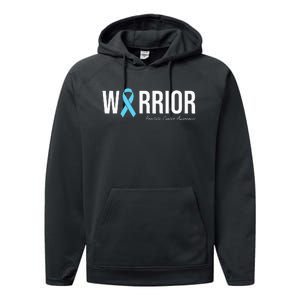 Family Prostate Cancer Awareness Light Blue Ribbon Warrior Performance Fleece Hoodie