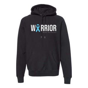 Family Prostate Cancer Awareness Light Blue Ribbon Warrior Premium Hoodie