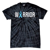 Family Prostate Cancer Awareness Light Blue Ribbon Warrior Tie-Dye T-Shirt