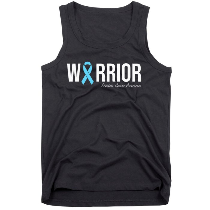 Family Prostate Cancer Awareness Light Blue Ribbon Warrior Tank Top