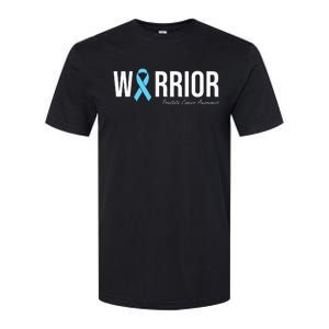 Family Prostate Cancer Awareness Light Blue Ribbon Warrior Softstyle CVC T-Shirt