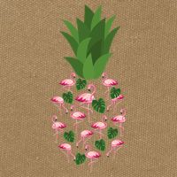 Flamingo Pineapple Cute Fun Summer Cotton Canvas Backpack
