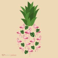 Flamingo Pineapple Cute Fun Summer Zip Tote Bag