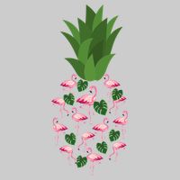 Flamingo Pineapple Cute Fun Summer Tie-Dye T-Shirt
