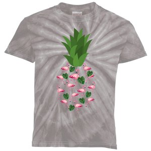 Flamingo Pineapple Cute Fun Summer Kids Tie-Dye T-Shirt