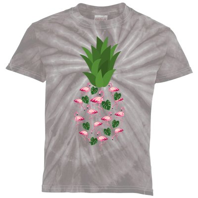 Flamingo Pineapple Cute Fun Summer Kids Tie-Dye T-Shirt