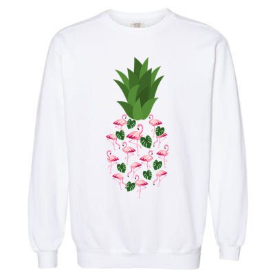 Flamingo Pineapple Cute Fun Summer Garment-Dyed Sweatshirt