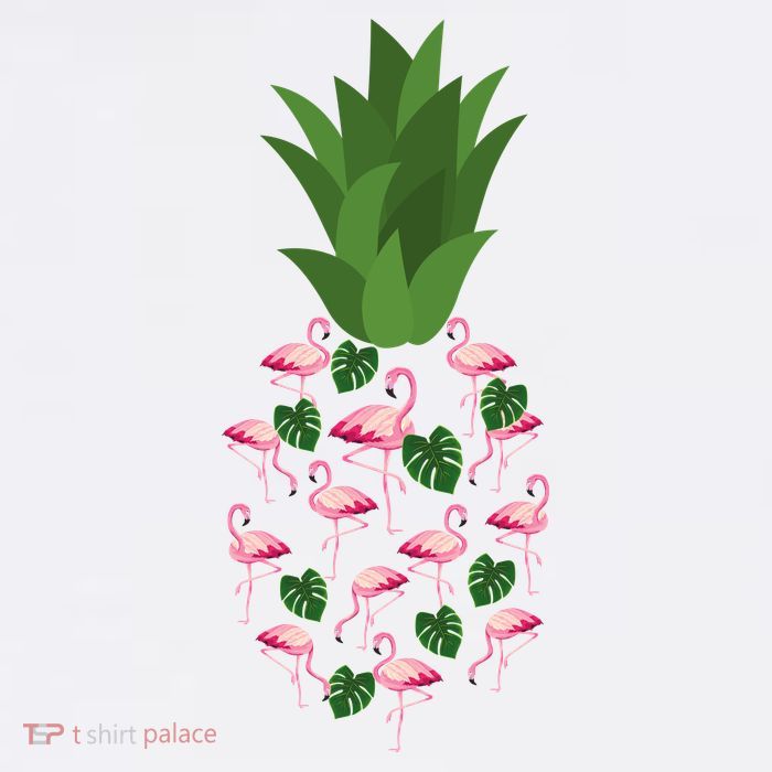 Flamingo Pineapple Cute Fun Summer T-Shirt