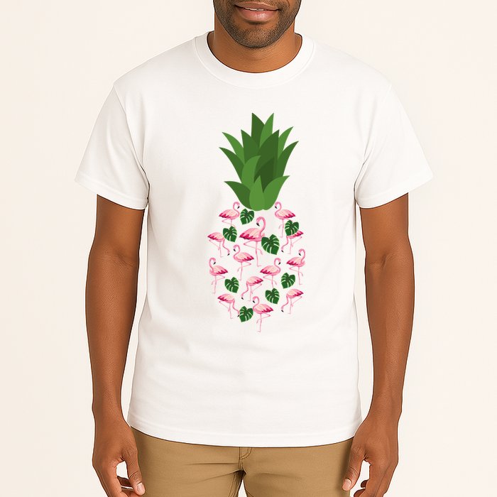 Flamingo Pineapple Cute Fun Summer Tall T-Shirt