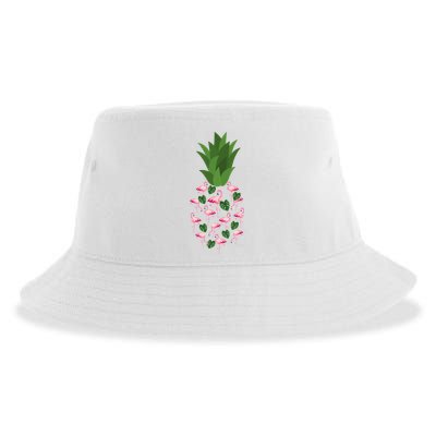 Flamingo Pineapple Cute Fun Summer Sustainable Bucket Hat