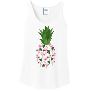 Flamingo Pineapple Cute Fun Summer Ladies Essential Tank