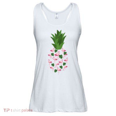Flamingo Pineapple Cute Fun Summer Ladies Essential Flowy Tank