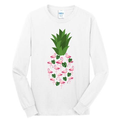 Flamingo Pineapple Cute Fun Summer Tall Long Sleeve T-Shirt