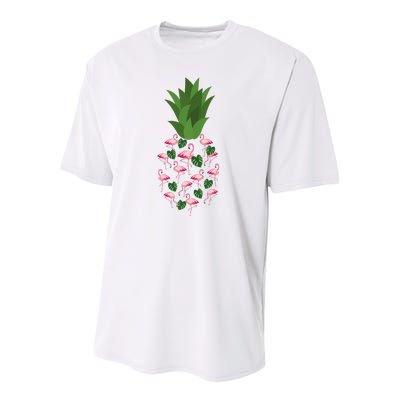 Flamingo Pineapple Cute Fun Summer Youth Performance Sprint T-Shirt