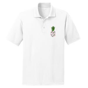 Flamingo Pineapple Cute Fun Summer PosiCharge RacerMesh Polo