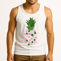 Flamingo Pineapple Cute Fun Summer Tank Top