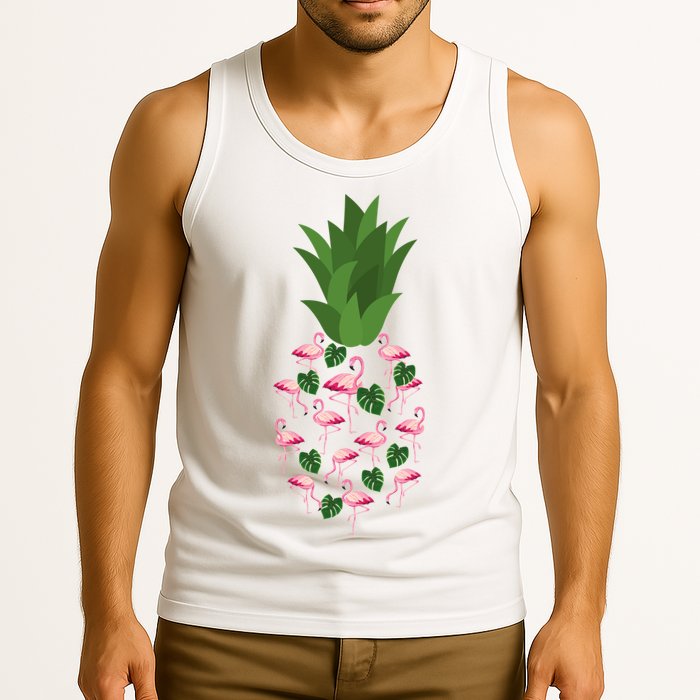 Flamingo Pineapple Cute Fun Summer Tank Top