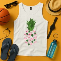 Flamingo Pineapple Cute Fun Summer Tank Top