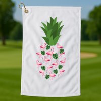 Flamingo Pineapple Cute Fun Summer Golf Towel