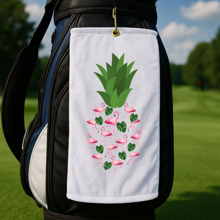 Flamingo Pineapple Cute Fun Summer Golf Towel