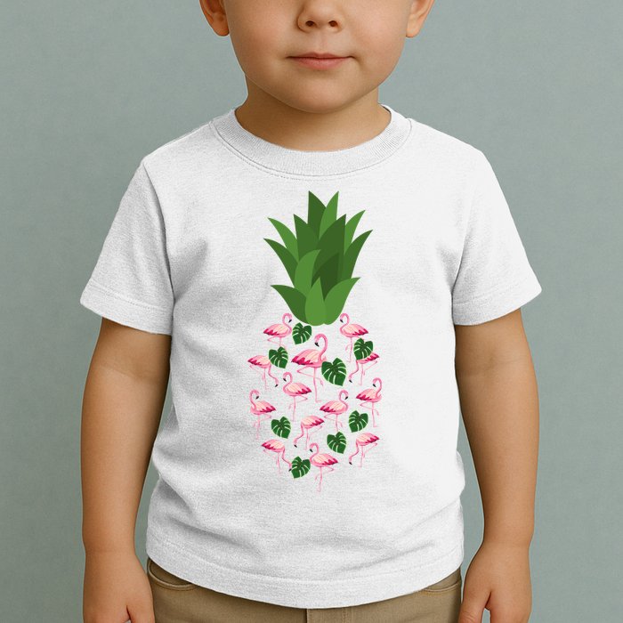 Flamingo Pineapple Cute Fun Summer Toddler T-Shirt