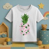 Flamingo Pineapple Cute Fun Summer Toddler T-Shirt