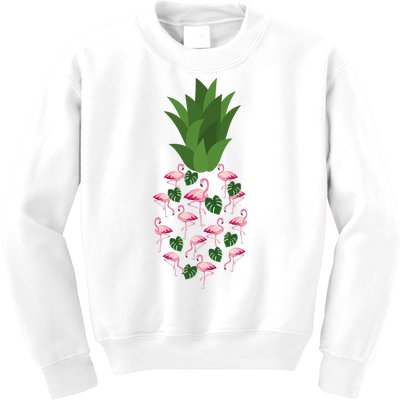 Flamingo Pineapple Cute Fun Summer Kids Sweatshirt