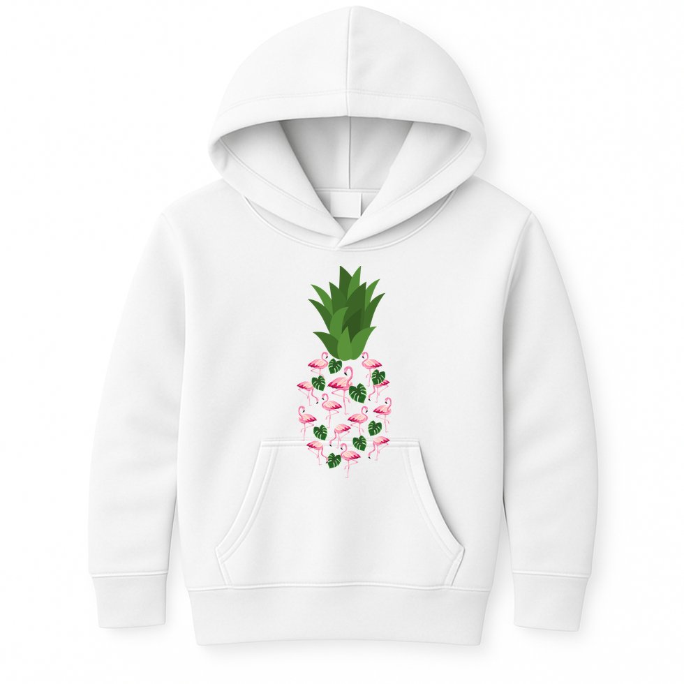 Flamingo Pineapple Cute Fun Summer Kids Hoodie
