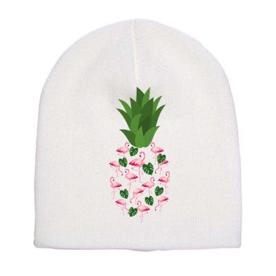 Flamingo Pineapple Cute Fun Summer Short Acrylic Beanie