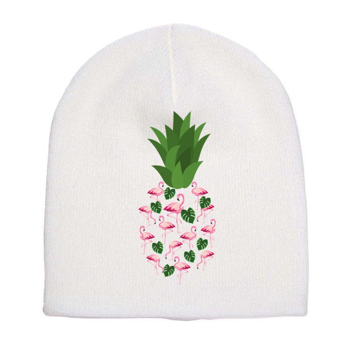 Flamingo Pineapple Cute Fun Summer Short Acrylic Beanie