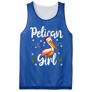 Funny Pelican Christmas Santa Hat Lights Snowflakes Gift Mesh Reversible Basketball Jersey Tank