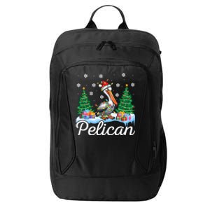 Funny Pelican Christmas Tree Snowflakes Santa Hat Lights Gift City Backpack