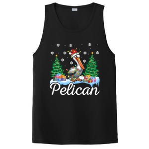 Funny Pelican Christmas Tree Snowflakes Santa Hat Lights Gift PosiCharge Competitor Tank