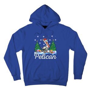 Funny Pelican Christmas Tree Snowflakes Santa Hat Lights Gift Hoodie