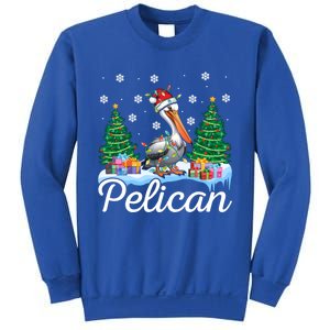 Funny Pelican Christmas Tree Snowflakes Santa Hat Lights Gift Sweatshirt