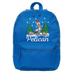 Funny Pelican Christmas Tree Snowflakes Santa Hat Lights Gift 16 in Basic Backpack