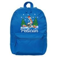 Funny Pelican Christmas Tree Snowflakes Santa Hat Lights Gift 16 in Basic Backpack