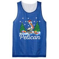 Funny Pelican Christmas Tree Snowflakes Santa Hat Lights Gift Mesh Reversible Basketball Jersey Tank