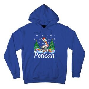 Funny Pelican Christmas Tree Snowflakes Santa Hat Lights Gift Tall Hoodie