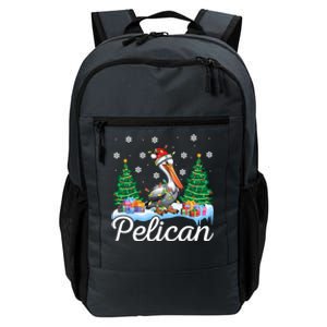 Funny Pelican Christmas Tree Snowflakes Santa Hat Lights Gift Daily Commute Backpack