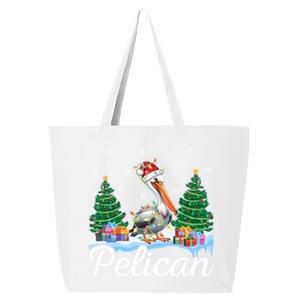 Funny Pelican Christmas Tree Snowflakes Santa Hat Lights Gift 25L Jumbo Tote