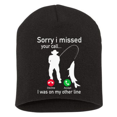 Fishing Phone Call With Fishing Line Funny Fish Fisherman Short Acrylic Beanie