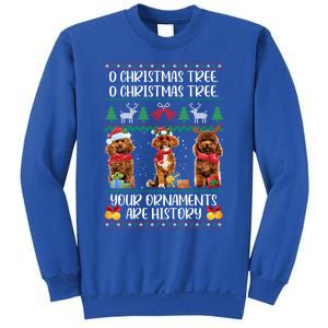 Funny Poodle Christmas Ugly Sweater Poodle Tree Lights Xmas Gift Sweatshirt