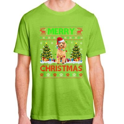 Funny Poodle Christmas Ugly Sweater Poodle Tree Lights Xmas Gift Adult ChromaSoft Performance T-Shirt