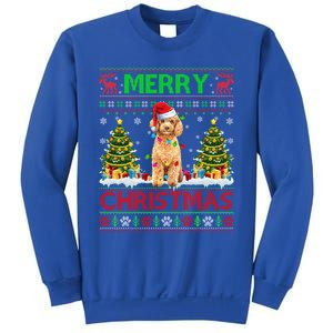 Funny Poodle Christmas Ugly Sweater Poodle Tree Lights Xmas Gift Sweatshirt