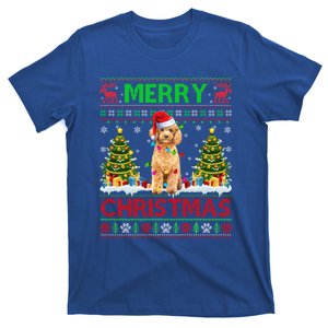 Funny Poodle Christmas Ugly Sweater Poodle Tree Lights Xmas Gift T-Shirt