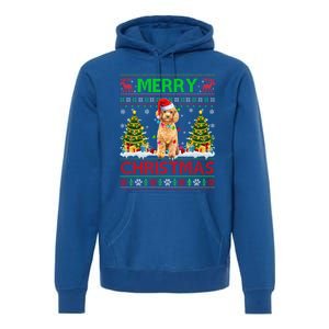 Funny Poodle Christmas Ugly Sweater Poodle Tree Lights Xmas Gift Premium Hoodie