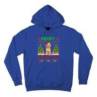 Funny Poodle Christmas Ugly Sweater Poodle Tree Lights Xmas Gift Tall Hoodie