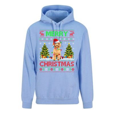 Funny Poodle Christmas Ugly Sweater Poodle Tree Lights Xmas Gift Unisex Surf Hoodie