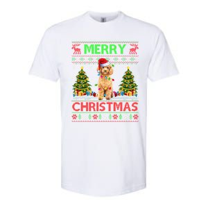 Funny Poodle Christmas Ugly Sweater Poodle Tree Lights Xmas Gift Softstyle CVC T-Shirt